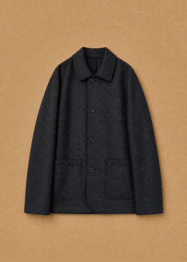 'Utility' Lockere Schurwolljacke — Kraftpapier-Hintergrund