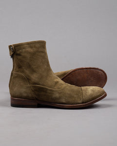 Alberto Fasciani Vulcano suede boot in brown khaki leather with leather sole for men