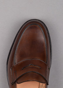 Crockett and Jones Herren Penny Loafer Schuh in braun mit Ledersohle