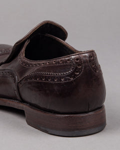 Alberto Fasciani Herren Schuh Slip on aus Glattleder in dunkel braun mit Ledersohle